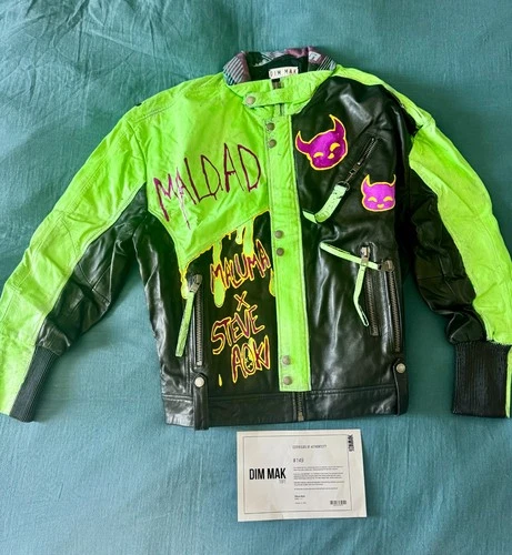 RARE DIM MAK 1 OF 1 TIGHA ERAY LEATHER JACKET — STEVE AOKI x MALUMA — BRAND NEW - product listing photo