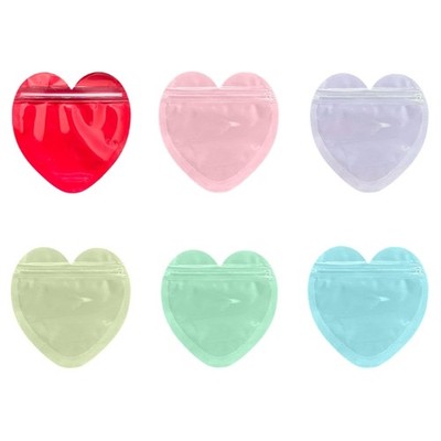 Elegant Heart shaped Jewelry Packaging Bags Handy Self sealing Storage Pouch
