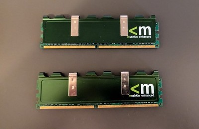 Mushkin Enhanced 4 GB Kit (2x2 GB)  DDR2-800 RAM (SP2-6400+) mit Kühlkörpern