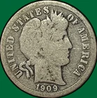 1909-D Barber Dime Good G Coin #38849