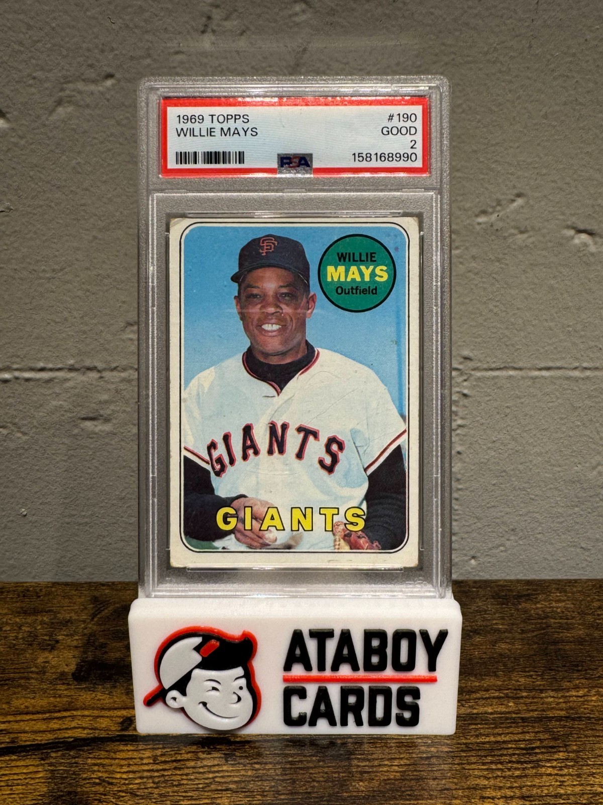 Willie Mays 1969 Topps PSA 2 Good #190 San Francisco Giants Vintage Baseball HOF