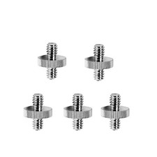 5 Pack 1/4-20 Male to Male Threaded Screw Adapter, Standard Tripod Mount Conv...