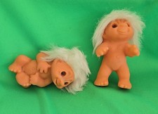 Lot of 2 Vintage Newborn Norfin Babies Dam Troll Dolls 1985 3  Infants