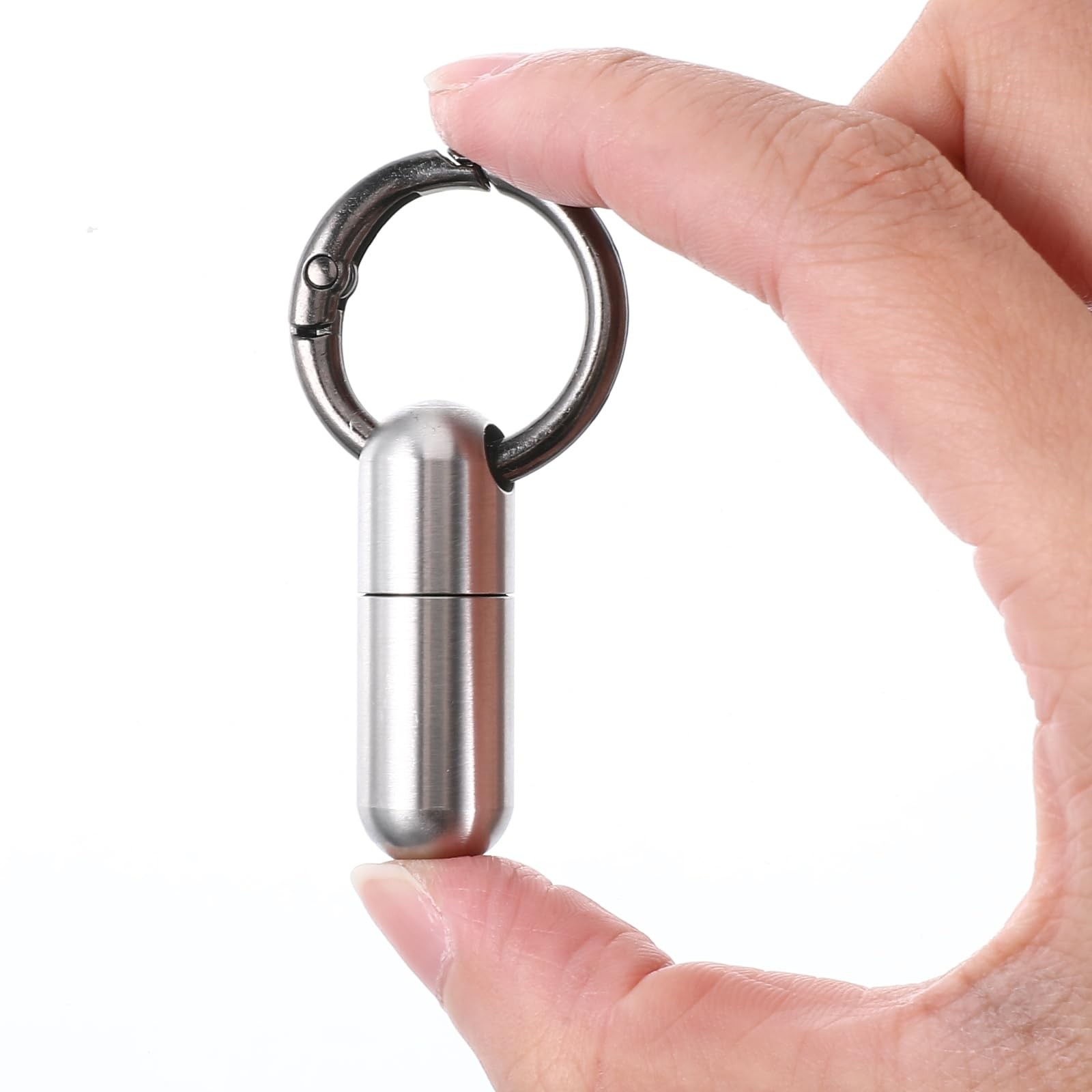 Small Keychain Pill Holder Stainless Steel Waterproof Container Tiny Portable...