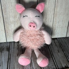 Walgreens Pink Pig Plush Knit Sweater Fluffy Furry Piggie 13" Stuffie Toy