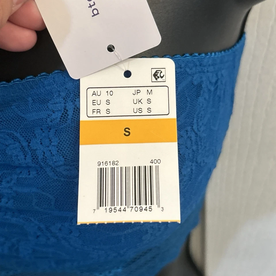 Nuevo con etiquetas Sujetador b.tempt'd by Wacoal Para Mujer Azul Pavo Real Encaje Beso Bandeau Sin Tirantes S Foto 3 de 4