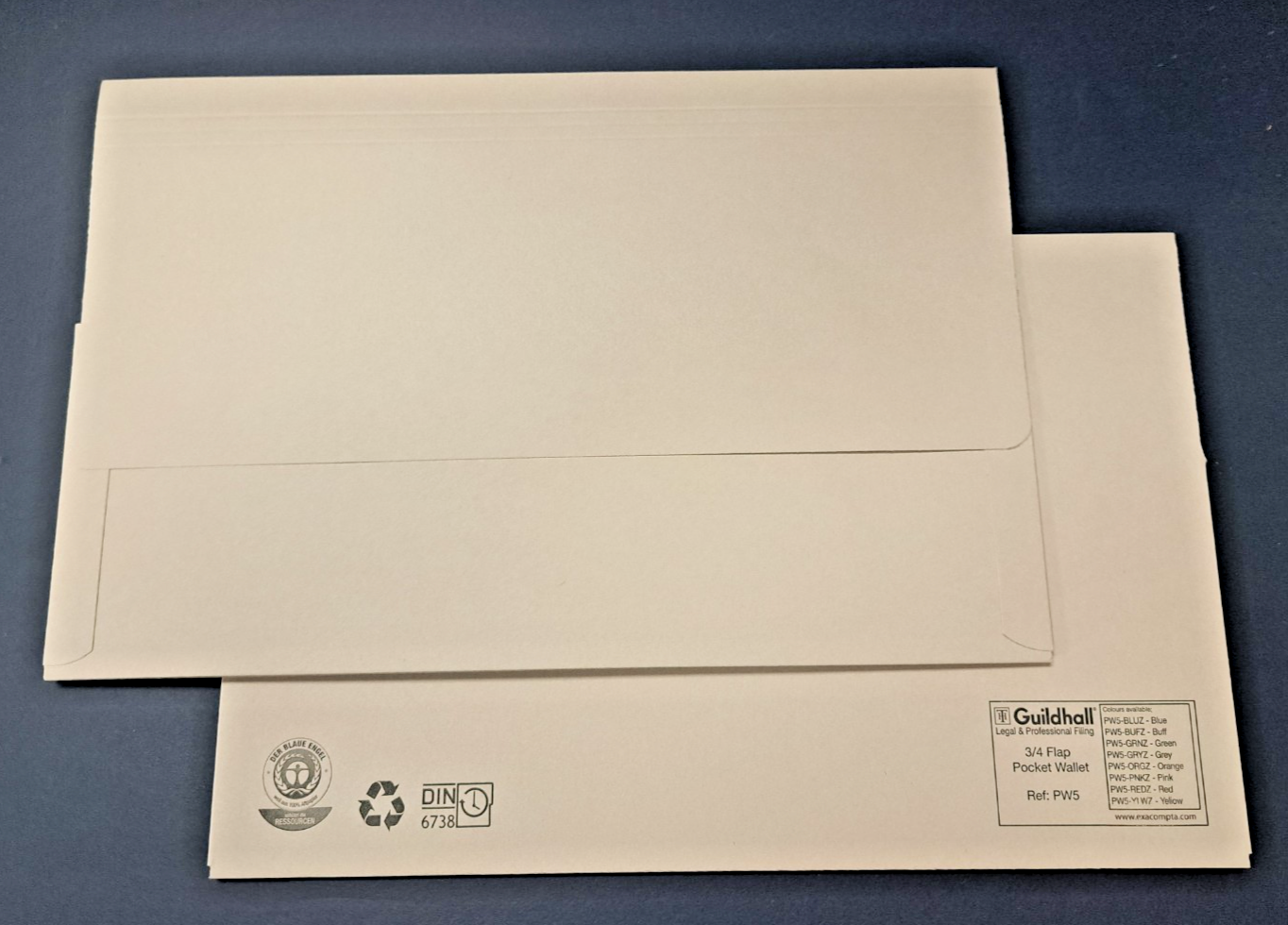 BOX of 25x GUILDHALL 3/4 FLAP 315gsm BUFF DOCUMENT WALLETS EXACOMPTA PW5-BUFZ