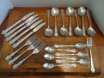 22 Nasco ELIZABETHAN II Stainless Silverware Flatware Japan Knives Forks Spoons