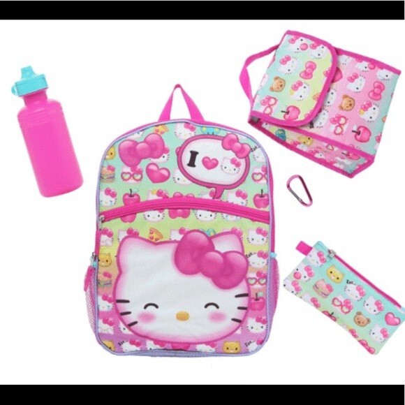  Pokemon Girls Backpack Set, Rucksack Bundle with School Bag,  Pencil Case, Lunch Bag & Water Bottle