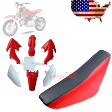 Red Plastic Fender + Seat for Trail CRF50F XR50 SDG SSR Baja Apollo Coolster Pit