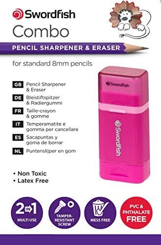 Swordfish “Combo” Pencil Sharpener and Eraser – Pink - Bild 2 von 7