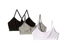 Maidenform L19424 Girls Seamfree Crop Multi Silhouette 3 Pack Bralette Size XL