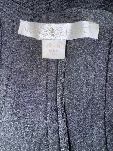 Boston Proper Dk Black Nylon Knit 2 Way Zipper Jacket Cardigan Medium - Picture 10 of 10