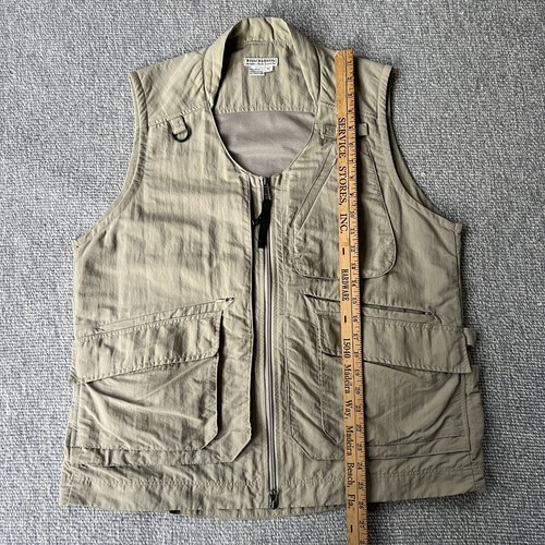 Vtg Y2K Royal Robbins Vest Large Fishing Hunting Field Utility Mesh Lined Khaki - Picture 5 of 8