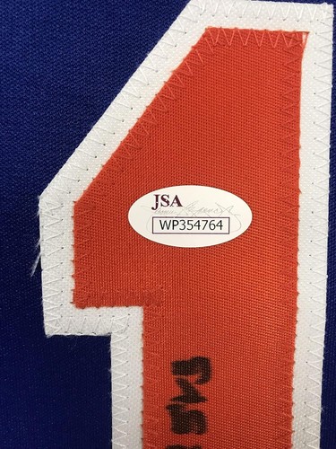 Billy Wagner Signed Autographed '422 Saves' New York XL Blue Baseball Jersey JSA - Picture 2 of 4