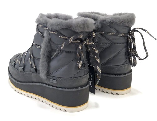 UGG Damen Cayden wasserdicht Nylon und Wildleder anthrazit Schnürstiefel Größe 9,5 - Bild 10 von 12