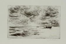 Hans Dietmann /Radierung/1975 /handsigniert / 50 Exemplare/Skagerrak /1