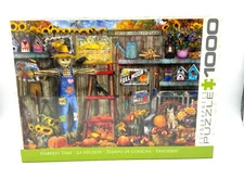 Harvest Time 1000 Piece Eurographics Puzzle Fall Fun Autumn Scarecrow Farm Stand