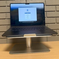 Laptop Stand Riser Swivel Aluminum Silver