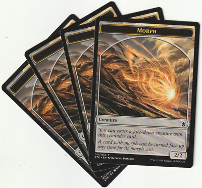   4 MAGIC The Gathering MORPH Creature Token PLAYSET KTK/EN NM/EX