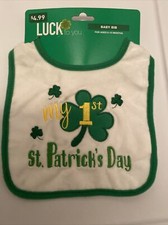 Baby Bib  My First St Patricks Day  Fast Shipping March Celebrate Green Luck 1st