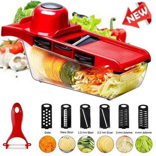 8x Vegetable Cutter Onion Chopper Fruit Food Mandoline Slicer Kitchen Tool Dicer