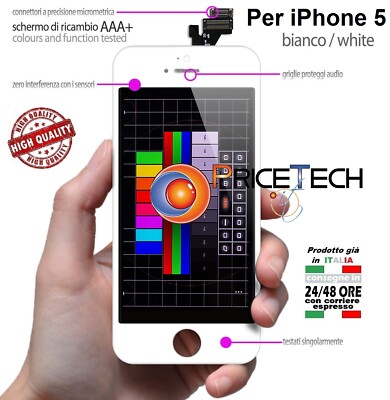 Display Lcd Hd completo di Touch screen e vetro Apple Iphone 4 Bianco