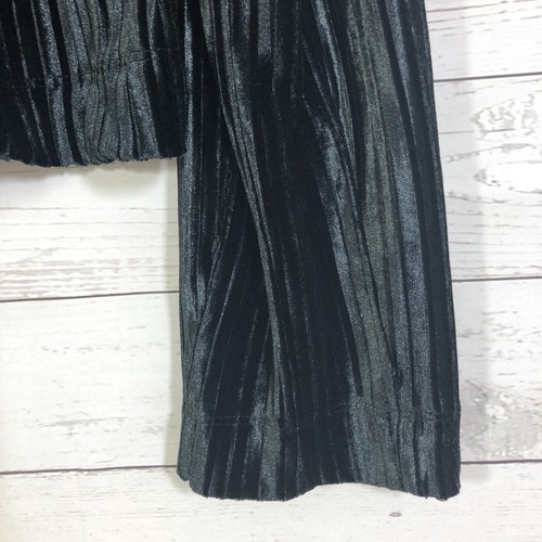 Rachel Roy Ribbed Velvet Velour Hoodie Sweatshirt Pleated Pullover Black Sz M - Picture 9 of 12