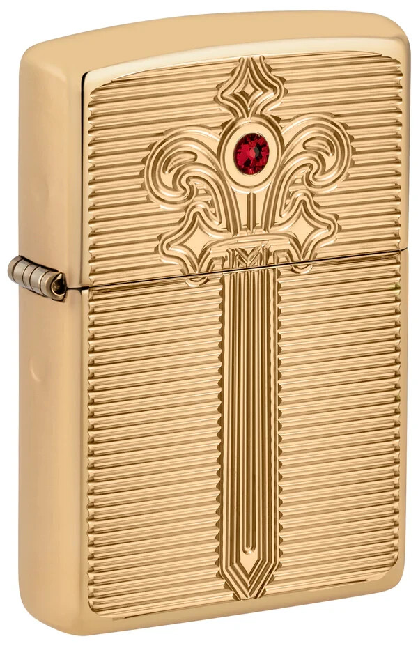 Zippo 46737, зажигалка для доспехов Royal Saber с глубокой резьбой, полированная латунь, НОВАЯ