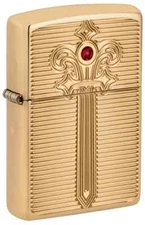 Zippo 46737, Royal Saber Deep Carve Armor Lighter, High Polish Brass, NEW