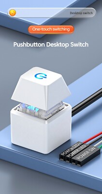 Computer Desktop Power Switch PC External Power Button 1.8M Cable - WHITE *NEW*