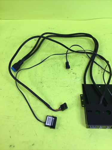 2Port USB 3.0 Front Panel Expansion Bay Hub 3.5mm Audio Jacks and Power Switch - Picture 2 of 6