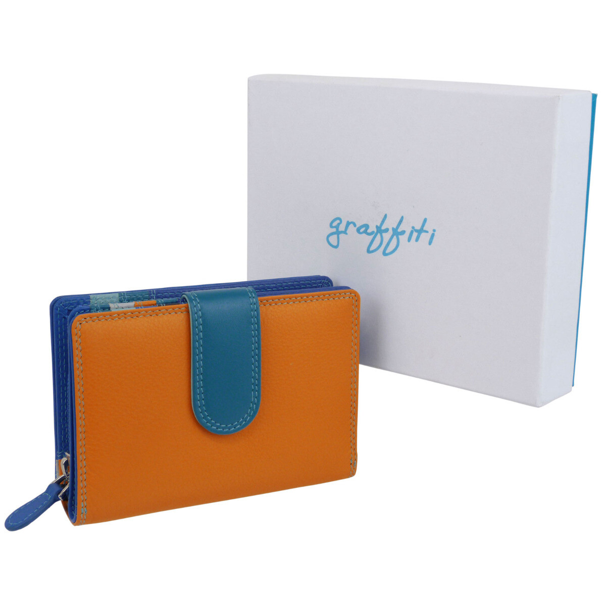 Ladies Tab Flap Over Leather Purse/Wallet by Golunski Graffiti Change Gift Bo...