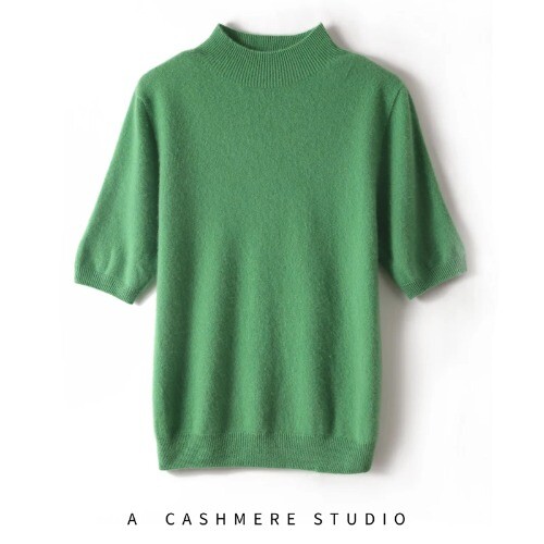 Women Pullover GOAT CASHMERE Sweater Winter Soft Warm Mock neck Short Sleeve - Bild 7 von 28