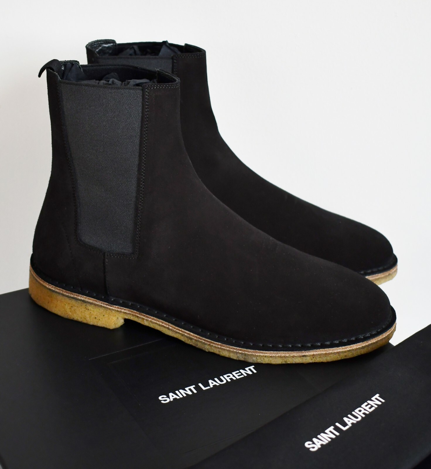 New SAINT Paris *NEVADA 20* Black Suede CHELSEA Boots US-9 | eBay