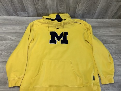 VTG Nike Michigan Center Swoosh XL Hoodie Sweatshirt Wolverines Team Apparel - Picture 8 of 20