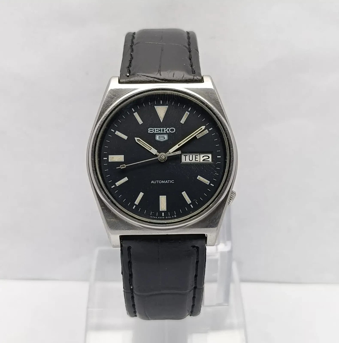 Seiko 5 Automatic 6309-9040 Day/Date Black Dial Vintage Men's