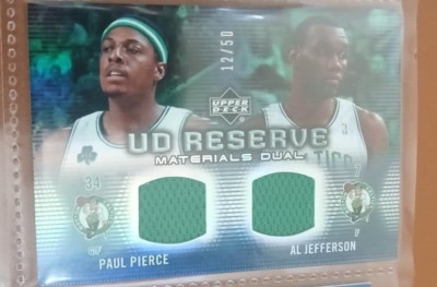 2006-07 Upper Deck UD Reserve Dual Patch #RMD-PJ Paul Pierce Al Jefferson 12/50