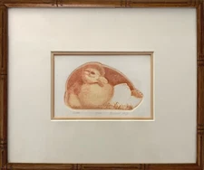 Richard Volpe HATCH Intaglio Etching Baby Duck Art Print 7 of 200 Signed Framed