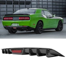 Carbon Fiber Look Diffuser Fins Bumper Lip Splitter Wing For Dodge Challenger RT