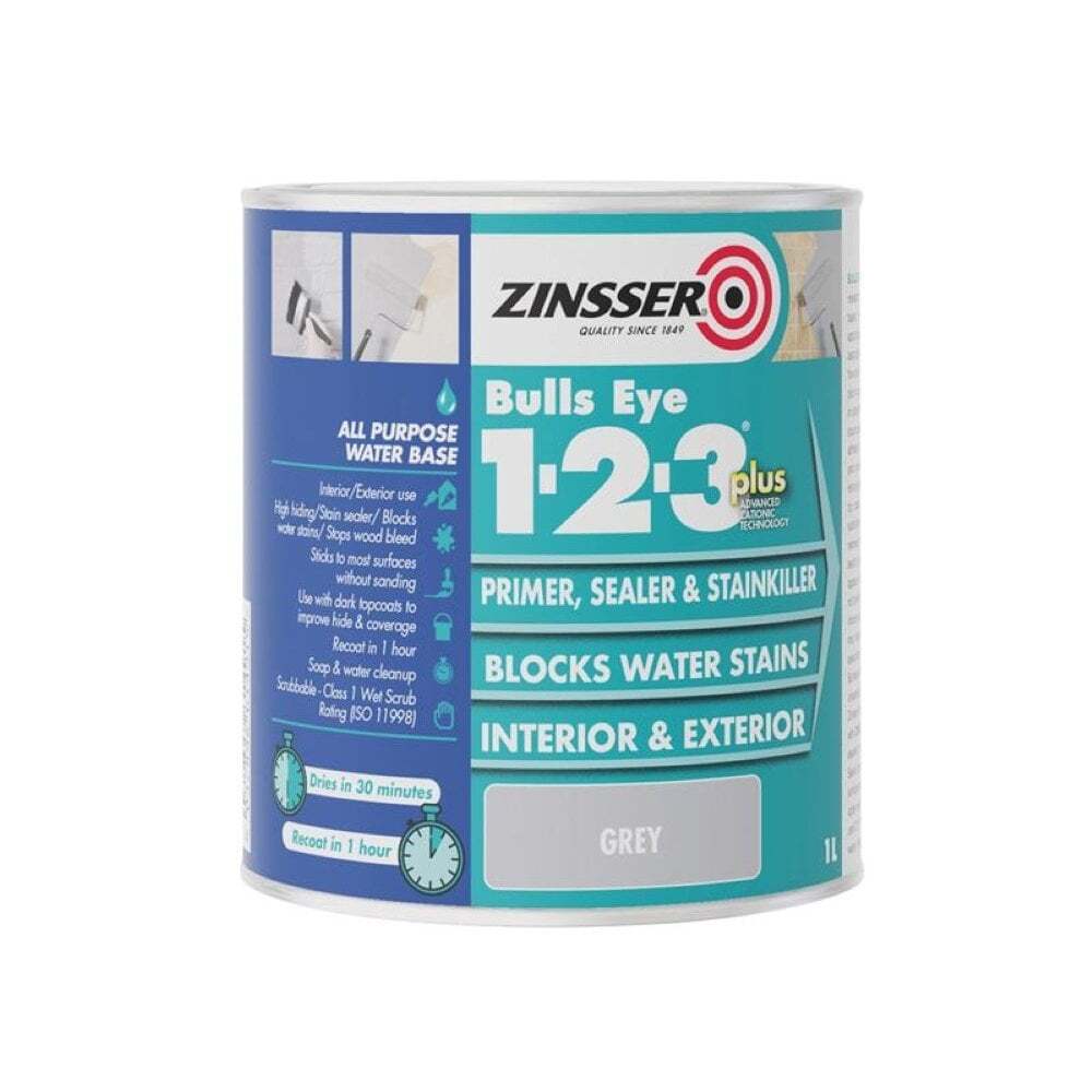 Zinsser Bulls Eye 123 Plus Primer Sealer Stain Block Killer Interior