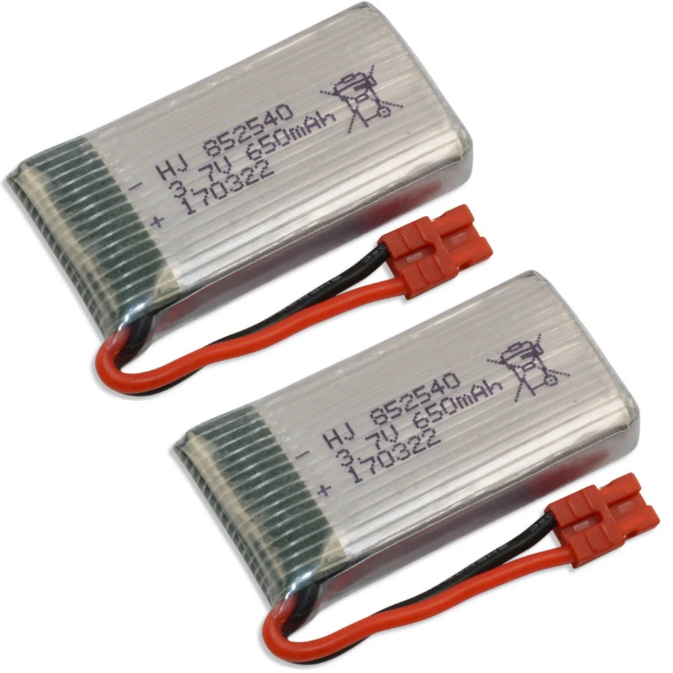 2X Lipo Batterie 650mAh 1S 3,7 V 20C Pour Syma X5 HW HC WIFI Drone - Photo 1/1