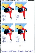 Vancouver 2010 Winter Olympics Plate Block of 4 MNH Scott's 4436 PL V111111