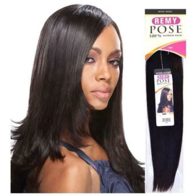 New Model Model Remy Pose Yaky Human Hair Weave Extensions Color 1 Black  8'' -16