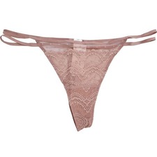 Gilly Hicks Hollister Double Strap Lace String Pink Thong X-Large 16 UK Knickers