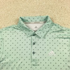 Adidas Mens Small Polo Golf Shirt Adi-Print Mint Green New