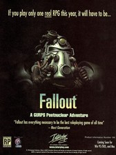 Fallout 1 PC Game 1997 Big Box Promo Ad Wall Art Print Poster Glossy 13" x 18"