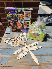 Made By Me Rock Art Kit, Rock Painting Arts and Crafts Kit, Plus Wood Hanging 