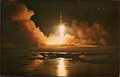 Postcard John F Kennedy Space Center NASA Apollo 17 Space Vehicle Launch FL