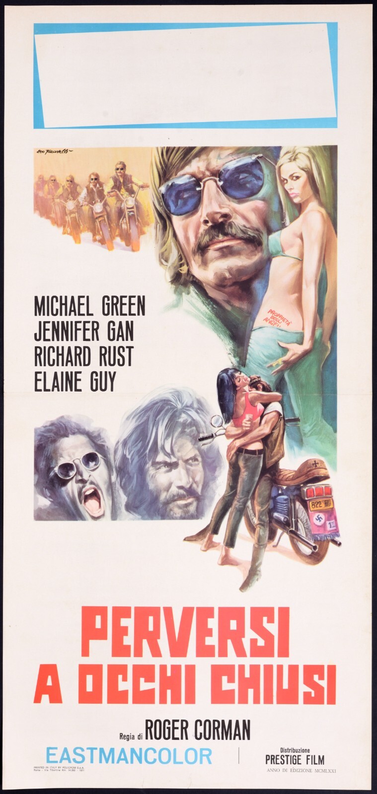 Locandina originale film PERVERSI AD OCCHI CHIUSI (1971) - Regia di Bruce D. Clark